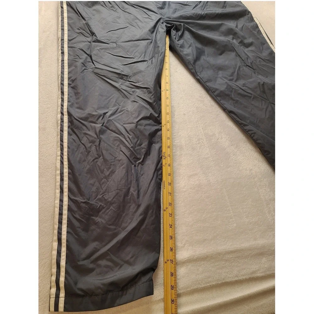 Adidas Vintage Wind Pants Gray White Stripe Track‎ Pants Men's XL  Nylon